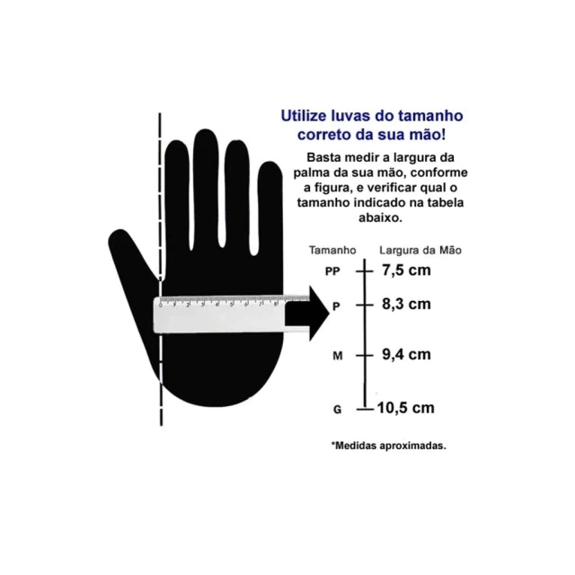 LUVA VINIL ( G ) SEM PÓ INOVEN COM 200 UNIDADES